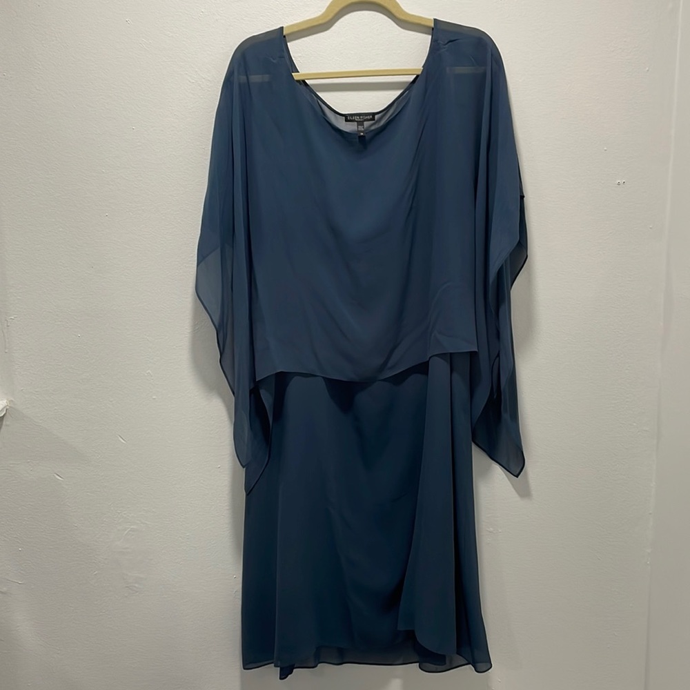 Eileen Fisher Blue 100% Silk Dress